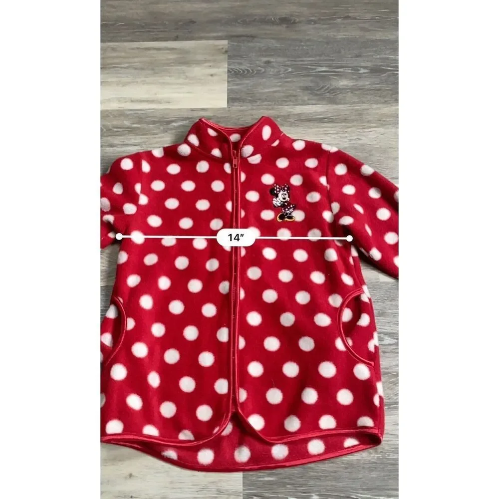 Disney Parks Minnie Mouse Fleece Red/White Polka Dot Girls Medium
